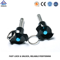 Goupille à ressort à trois fleurs à dégagement rapide, oxyde noir, 8mm 10mm 12mm, pour machines à bois et scies sur table