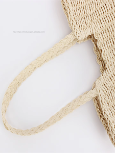 Sac de plage et de loisirs pour femme Tanjing en corde de papier tressée creuse, grande capacité, avec deux poignées et fermeture éclair - Product Image 2
