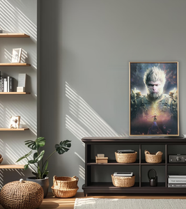 Đen huyền thoại Wukong nghệ thuật in -- trang trí tường anh hùng thần thoại Trung Quốc - Product Image 5