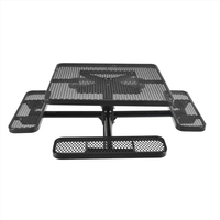 Ensemble de chaises et tables carrées en métal pour jardin extérieur, assemblées, de haute qualité, modernes, 46 pouces, avec trou pour parasol