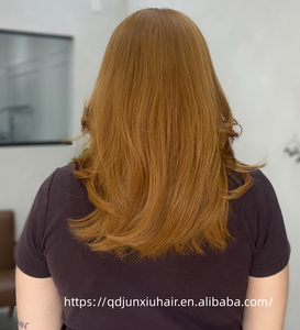 Perruque Lace Top Blonde Cuivrée Claire avec Nœuds Blanchis, Sans Irritation, Prête à Porter, Ligne de Cheveux Naturelle, Idéale pour Usage Médical (Vente en Gros) - Product Image 1