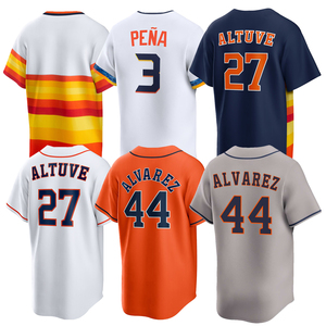 Camisetas de Béisbol Cosidas para Hombre, Versión sin Estampado, 27 <span class=keywords><strong>Jose</strong></span> Altuve, 44 Yordan <span class=keywords><strong>Alvarez</strong></span>, 3 Jeremy Pena, Tallas S-3XL - Product Image 1