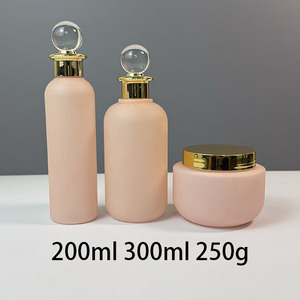 Flacone Vuoto in HDPE Rosa <span class=keywords><strong>per</strong></span> Olio Capelli e Lozione Corpo 200ml 300ml 8oz 10oz, Confezione Cosmetica <span class=keywords><strong>di</strong></span> Lusso, Bottiglie in Plastica <span class=keywords><strong>per</strong></span> Tonico con Tappo a Sfera Rotondo - Product Image 1