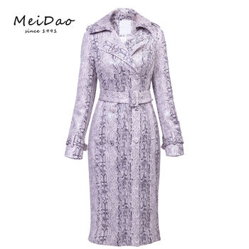 MEIDAO-020004 Ladies Faux Suede Long Trench Coat