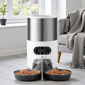 เครื่องให้อาหารสัตว์เลี้ยงอัจฉริยะแบบชาร์จไฟได้ รุ่น Modern Visualization Window 4.5 ลิตร ถาดอาหารสแตนเลส 304 สำหรับสัตว์เลี้ยงขนาดเล็กทุกวัย ปรับแต่งได้ - Product Image 1