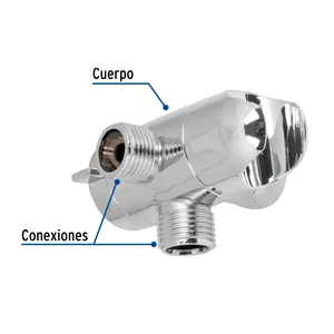 Master 12-Pack Brazo desviador de 3 vías con soporte, cromado, Riviera - Product Image 2