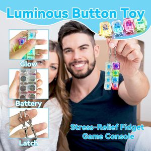 <b>Keyboard</b> Fidget Keychain Square Pattern <b>Led</b> Color Changing Clicker Stress Relief Toy for Kids Adults Zinc Alloy Plastic Material - Product Image 3