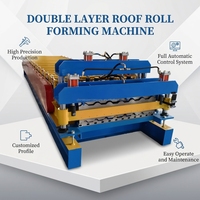 Machine de formage à froid de double couche pour toitures en acier, contrôlée par PLC