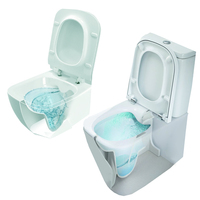 WC sans bride carré à chasse rapide pour maison et hôtel, WC portable en céramique vert, avec siège et réservoir, certifié Watermark WELS