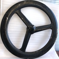 Juego de ruedas 700c Crabon Tri Spoke Tubeless Tubular para carretera V o freno de disco pista triatlón contrarreloj ruedas de carbono