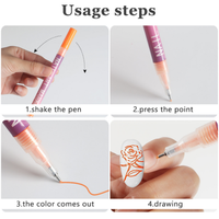 Marqueur d'art des ongles à base d'eau 0.5mm DIY Graffiti Nail Pen Acrylique Painter Marker