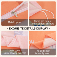 Vente en gros de draps de lit personnalisés en coton 100% - Ensemble de literie 4 pièces - Housse de couette - Taille King Size - Taille Queen Size - Taille Full - Super doux - Luxe