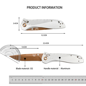 Cuchillo Plegable de Acero Inoxidable BM710 con Hoja de Punta Caída y Perilla de Pulgar, Cuchillo de Bolsillo de Grado Industrial para Uso Exterior, ODM OEM - Product Image 6