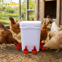 HPSFENCE Mangeoire automatique pour poulets en PP 20KG résistante aux UV avec support en PVC pour utilisation en intérieur/extérieur