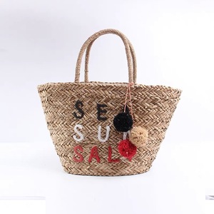 <span class=keywords><strong>Sac</strong></span> à Bandoulière en Paille Marocaine pour Dames de Grande Capacité de Créateur Célèbre <span class=keywords><strong>Sac</strong></span> de Plage d'Été avec Pom Pom Broderie Logo Personnalisé <span class=keywords><strong>Sac</strong></span> - Product Image 6