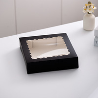 Boîte d'emballage personnalisée en papier kraft pour boulangerie avec fenêtre transparente, boîte jetable pour gâteaux, biscuits, macarons, beignets, pour cadeaux de desserts
