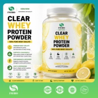 Poudre d'Isolat de Protéine de Lactosérum Transparente OEM ODM Saveur Citron 900g Protéine de Lactosérum de Bovins Élevés en Pâturage 25g de Protéines Faible Teneur en Sucre Nutrition Sportive Marque Privée
