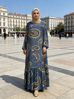 Robe Abaya musulmane pour femmes Megobey, tissu brocart Yunjin sophistiqué, longueur cheville, robe islamique en polyester, écologique, ODM
