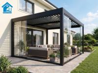 Pergola Bioclimatique Motorisée en Aluminium Robuste Sweet Home avec Système de Toit à Lames Orientables, Étanche, Écologique et Résistante au Vent pour l'Extérieur