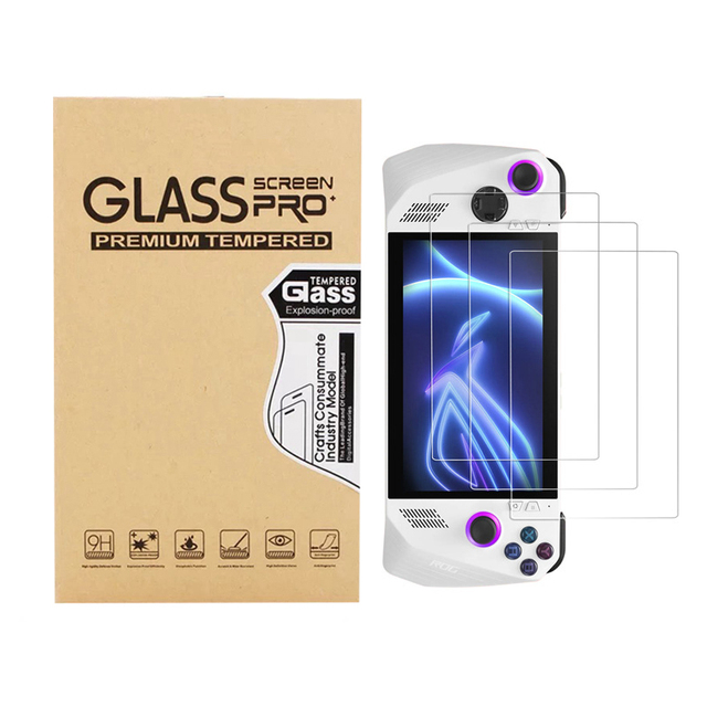 Factory Hot Sale 3 Packs 9H 0.33mm clear Tempered Glass Screen Protector Film for Asus Rog Ally