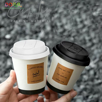 Nouvelle conception, couvercle de gobelet à café jetable en PP de 90 mm de la marque Dora, couvercles de gobelets en plastique étanches avec fermeture à sertir et logo personnalisé