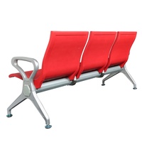 Métal public avec banque de coussin en Pu souple/hôpital/gare/aéroport salon de coiffure salle d'attente chaise de zone d'attente YA-J241F