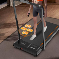 Tapis de marche pliable ultra-mince et silencieux pour appartement, moteur 0,65 CV (vitesse maximale 1-6 km/h), pour le calcul des calories, de la distance et du temps