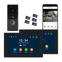 Tuya bel pintu Video 2 kawat, dengan Monitor layar sentuh, ponsel pintu tahan air hidup pintar dengan kamera Video dan fungsi membuka kunci