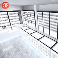 Vitrine de présentation pour magasin de tabac, système modulaire pour franchise, magasin d'accessoires pour fumeurs en plexiglas