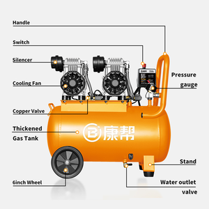 เครื่องอัดอากาศไร้น้ำมันขนาดเล็ก220V 1280W * 2 8bar 50LL KB-50LL - Product Image 5