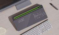 Table de bureau en verre, support de clavier d'ordinateur, planche blanche, Surface avec tiroir