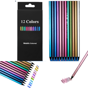 Buena calidad Yougou madera negra 12 lápiz Metal plomo 50 Color Set niños Diy cuaderno Graffiti dibujo - Product Image 1