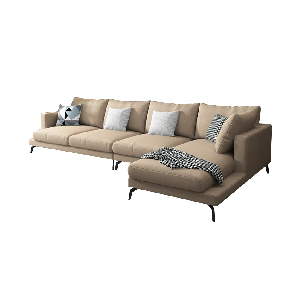 Modular 4 Seater Sectional Fabric Couch Modern Nordic Style L Shape Livingroom Furniture Latex Sofa