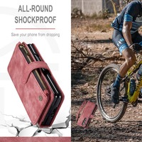 Dompet multifungsi bagus casing kulit Retro sandaran tempat kartu ritsleting tas ponsel saku untuk Samsung Galaxy S22 Plus Ultra
