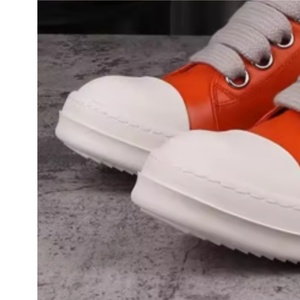 Venta directa de fábrica de zapatos de cuero naranja a la moda con tacones altos, diseño con cordones, punta redonda, zapatos casuales. - Product Image 1