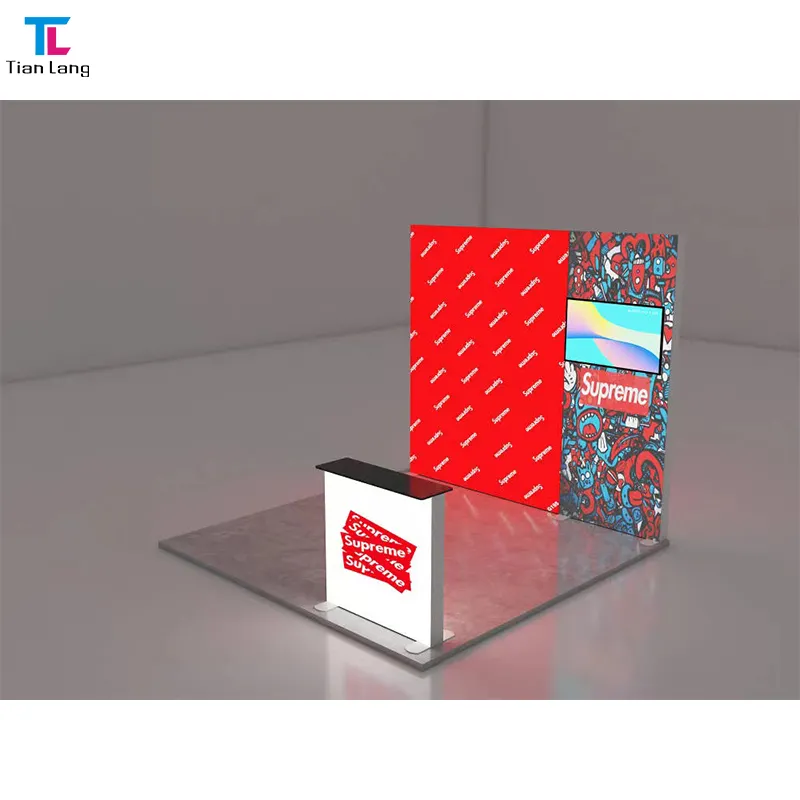 Quick Install Portable Aluminum Fabric 10x10 Advertising Event Cheap Tradeshow Booth For Display Exhibition Booth Light Box