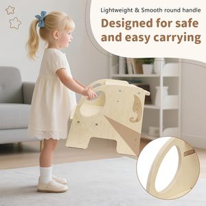 Taburete <span class=keywords><strong>de</strong></span> Madera para Niños, Taburete Infantil con Forma <span class=keywords><strong>de</strong></span> Elefante <span class=keywords><strong>de</strong></span> Dos Peldaños, Taburete para Niños para Baño, Dormitorio, Entrenamiento para Ir al Baño - Product Image 2