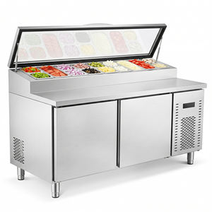 <span class=keywords><strong>Frigorifero</strong></span> da Banco per Preparazione Alimenti in <span class=keywords><strong>Acciaio</strong></span> Inox di Alta Qualità, Tavolo Refrigerato per Preparazione Pizza per Ristoranti - Product Image 1