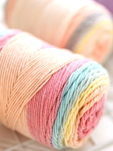 Hilo de Tejer de Lujo <span class=keywords><strong>Heny</strong></span> con Colores Melange, Nuevo Hilo de Pastel, 45% Algodón, 55% Acrílico, Hilo de Pastel de Lujo con Colores Arcoíris - Product Image 3