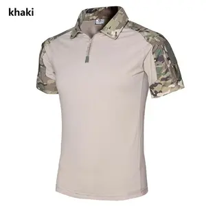 Bán Buôn Zip Lên Cổ Áo Cổ Điển Ngoài Trời Đào Tạo Camo Ngắn Tay Áo Tập Thể Dục Ngụy Trang Cơ Bắp Polo Áo Sơ Mi Cho Nam Giới