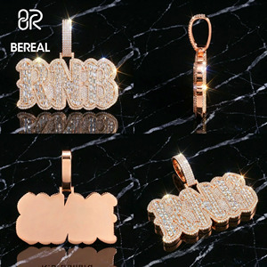 จี้รูปพริก 3 มิติ GRA Certified Vvs Moissanite สำหรับผู้ชาย ผ่านการทดสอบเพชร สไตล์ฮิปฮอป ประดับเพชรทรงกลมแบบ Iced Out พร้อมจี้ตัวอักษร - Product Image 2