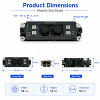 Módulo USB de detección de huellas y venas palmares binocular con detección de vitalidad en 0.1s para Android, Windows, Linux SDK, para ascensores, cerraduras inteligentes de puertas y puertas de acceso.