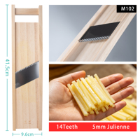 Professionele mandoline-snijder van hotelkwaliteit, 5 mm batonnet-snijmes, brede mes voor uien, aardappelen en groenten, keukenhulpje