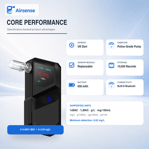 Alcootest à capteur de cellule à combustible remplaçable avec 10 000 enregistrements de tests pour le dépistage d'alcool au lieu de travail - Product Image 3