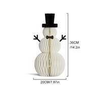 Juego de 2 Muñecos de Nieve Navideños de Papel Ecológico, Plegables, con Imanes 3D, Reutilizables, Ligeros, Decoraciones Navideñas para Mesa