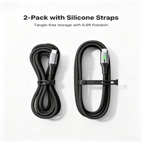 Câble de charge USB-C PD avec structure tressée en nylon, sortie maximale 100W avec affichage LED