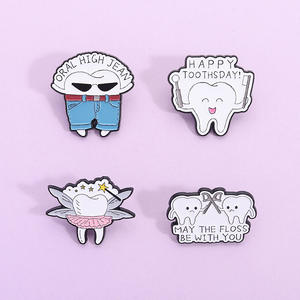 <span class=keywords><strong>Happy</strong></span> Toothsday Esmalte Pins May the Floss <span class=keywords><strong>Be</strong></span> With You Dientes Broches de cuidado dental Mochila Insignia de solapa Regalo de joyería para amigos - Product Image 1