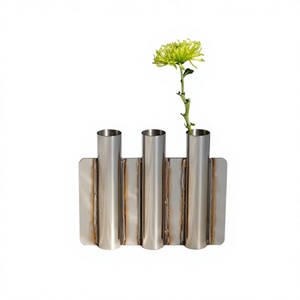 Modern Minimalist Stainless steel Tabletop Vases Gold Finish Decorative for home & office wedding decoration - Product Image 1