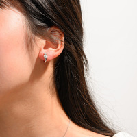 Boucles d'oreilles en argent sterling 925 avec double diamant de 0,6 carat et 2 moissanites, design tendance pour femmes âgées, luxe léger
