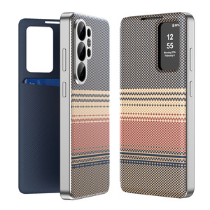 Funda para Teléfono con Ranura para Tarjetas y Ventana Inteligente para <span class=keywords><strong>Samsung</strong></span> <span class=keywords><strong>S22</strong></span> S23 S24 S25 S26 Ultra A17 A56 A16, Responda Llamadas Sin Voltear la Cubierta - Product Image 1